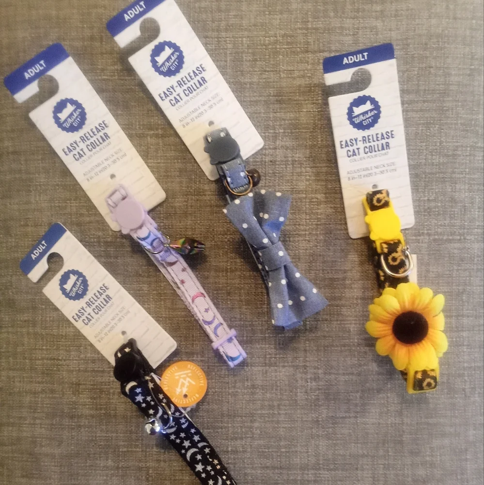 NWT 4 Easy Release Cat Collars Size Adult